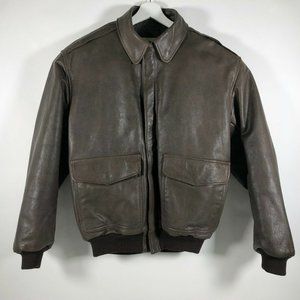 VTG LL Bean Flying Tiger Leather Jacket Bomber
